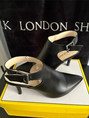 Seven Dials Black Pointed Slingback Stiletto Pumps